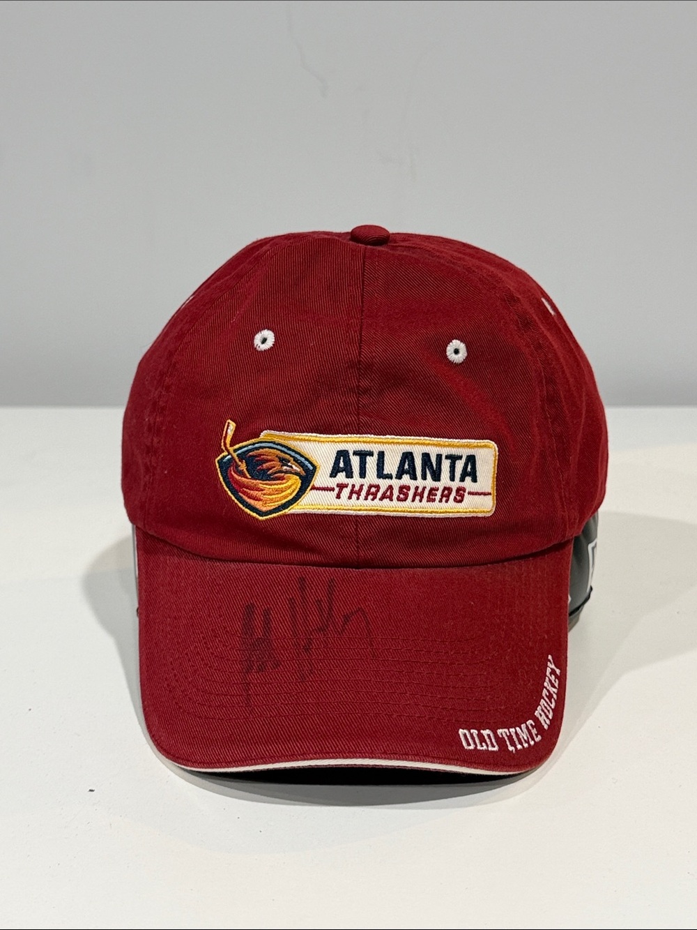 Atlanta Thrashers Red Baseball Cap by Old Time Hockey Dany Heatley Autographed